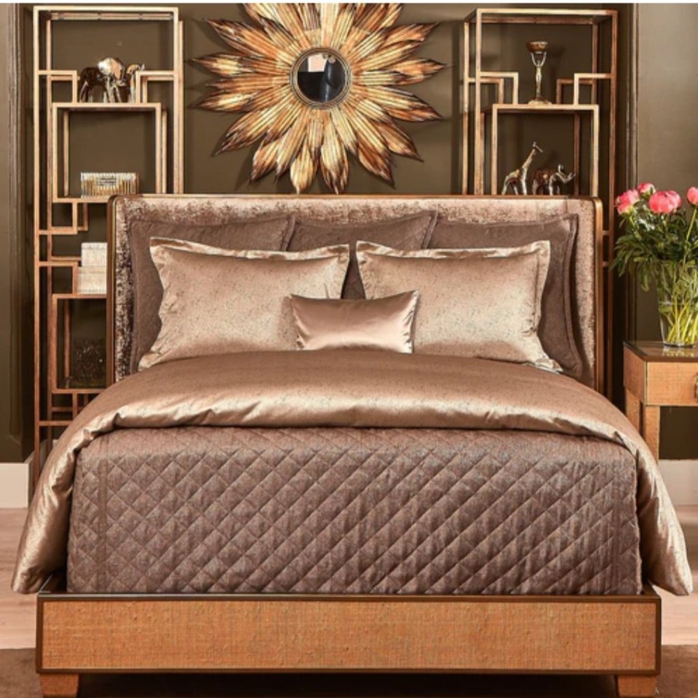Ann Gish Bronze Taupe Imprinted Duvet Set